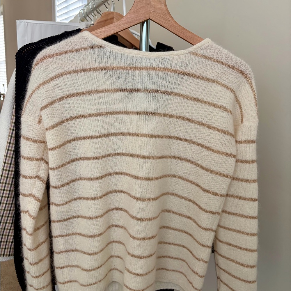 Sézane Gaspard XS Cardigan Ecru Gold Shimmer Limited Edition - Picture 7 of 7